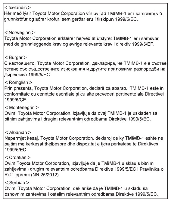 Certificados do sistema imobilizador do motor (veículos com sistema de chave inteligente para entrada e arranque)