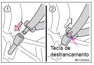 Apertar e soltar o cinto de segurança