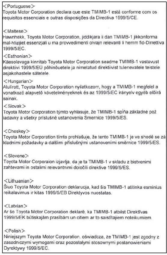 Certificados do sistema imobilizador do motor (veículos com sistema de chave inteligente para entrada e arranque)