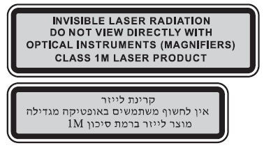 Etiqueta de classificação do laser