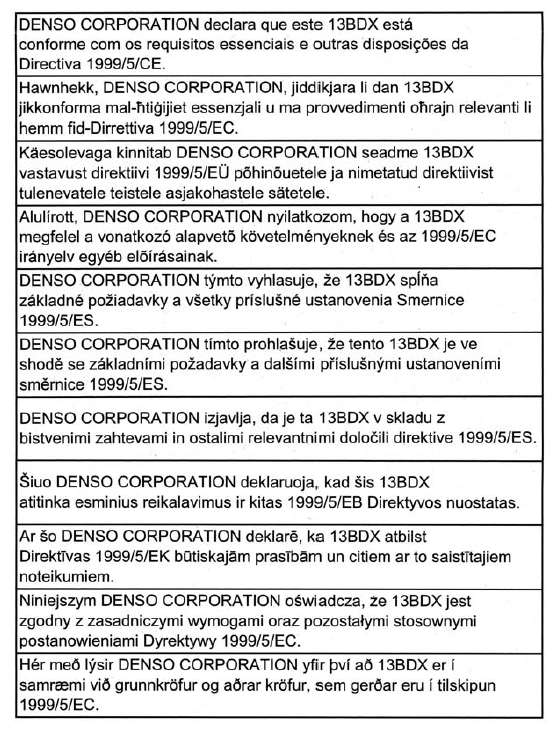 Certificação para o sistema de aviso da pressão dos pneus