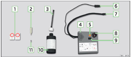 Fig. 338 Descrição do kit de reparação