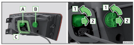 Fig. 368 Luz traseira / Substituir a lâmpada incandescente