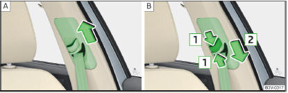 Fig. 5 Regulação da altura dos cintos nos bancos dianteiros