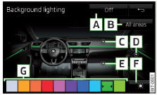 Infotainment Columbus, Amundsen, Bolero: ajuste da iluminação ambiente