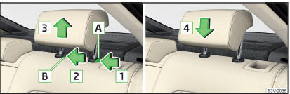 Fig. 79 Retirar/colocar o apoio da cabeça atrás