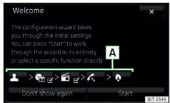 Infotainment Columbus, Amundsen, Bolero: Assistente de configuração